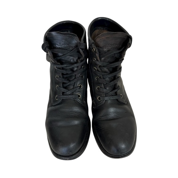 Frye Black Leather Lace Up Boots Size 7.5 - Picture 2 of 9